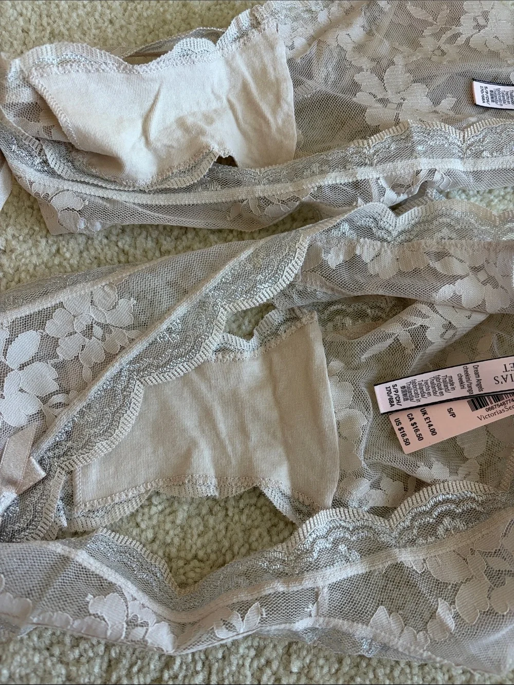 Victoria's Secret Lace Bikini Dream Angels Panties in nude lace, S